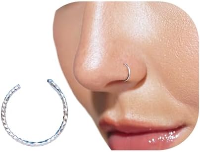 Amazon.com: Clip-On Fake Silver Nose Ring 20 Gauge 7MM Extra Shiny